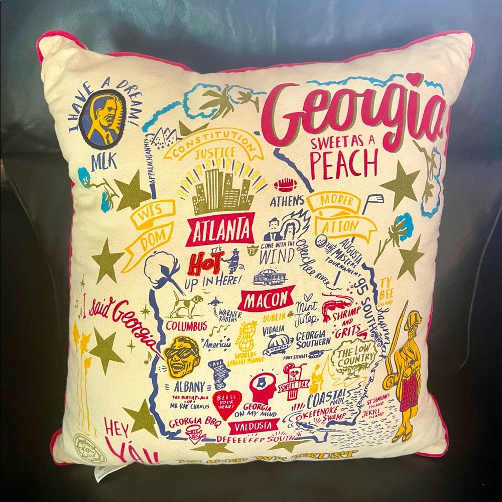 Georgia state decorative pillow 21x20